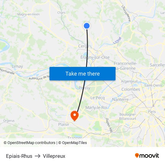 Epiais-Rhus to Villepreux map
