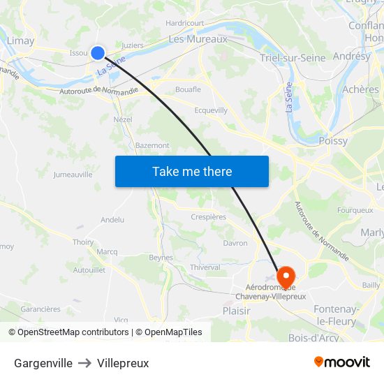 Gargenville to Villepreux map