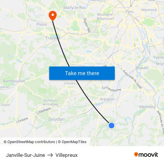 Janville-Sur-Juine to Villepreux map