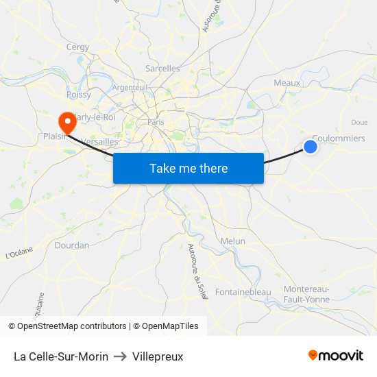 La Celle-Sur-Morin to Villepreux map