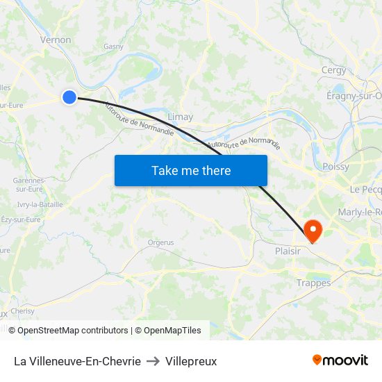 La Villeneuve-En-Chevrie to Villepreux map