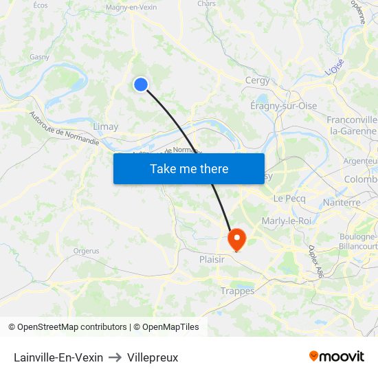 Lainville-En-Vexin to Villepreux map