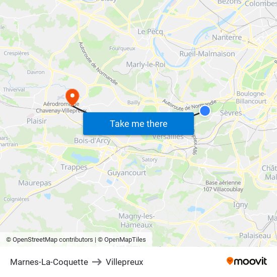 Marnes-La-Coquette to Villepreux map