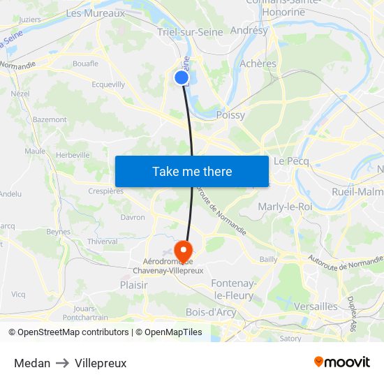 Medan to Villepreux map