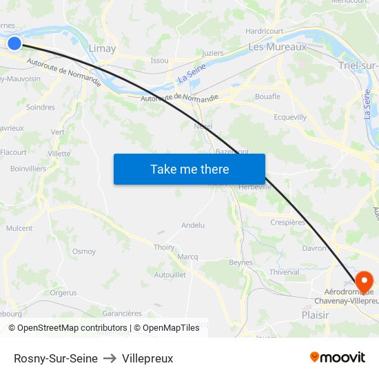 Rosny-Sur-Seine to Villepreux map