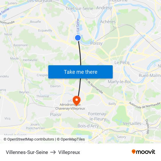 Villennes-Sur-Seine to Villepreux map