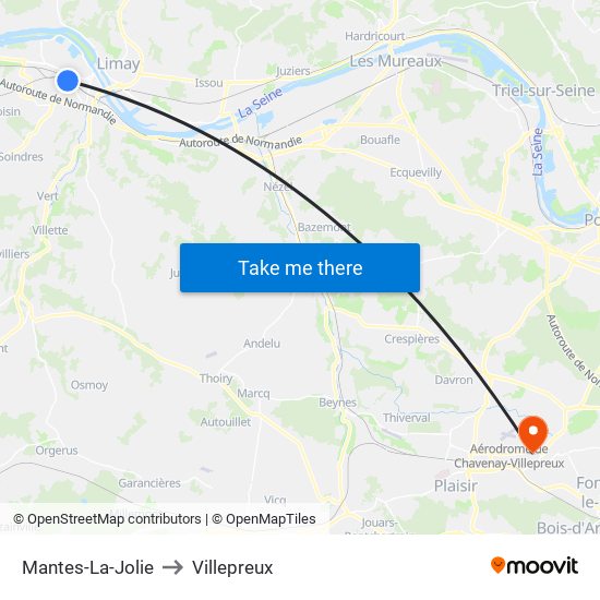 Mantes-La-Jolie to Villepreux map
