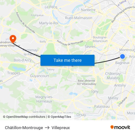 Châtillon-Montrouge to Villepreux map