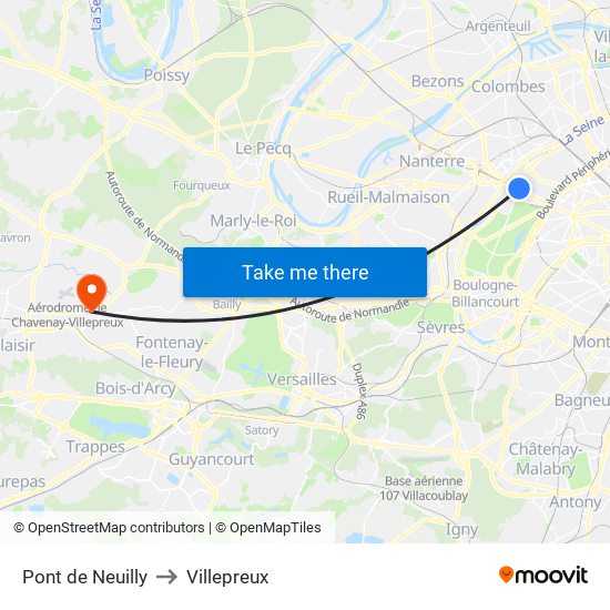 Pont de Neuilly to Villepreux map