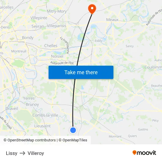 Lissy to Villeroy map