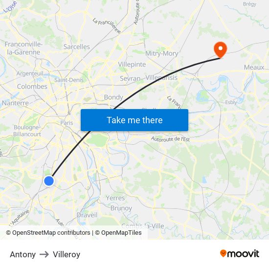 Antony to Villeroy map