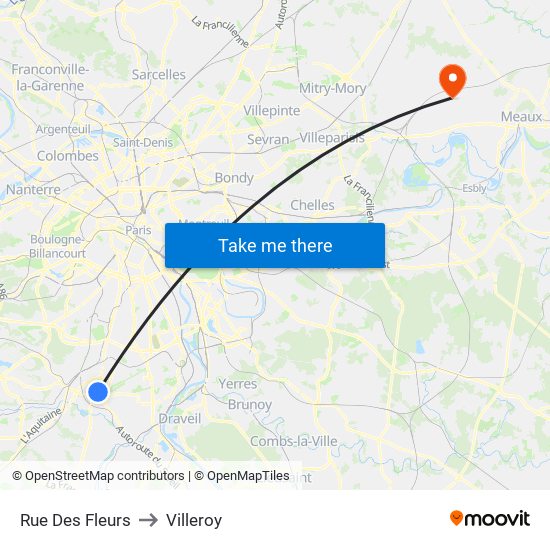 Rue Des Fleurs to Villeroy map