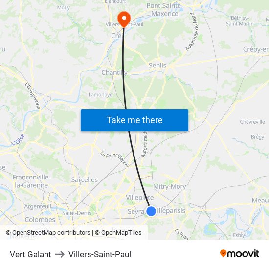 Vert Galant to Villers-Saint-Paul map