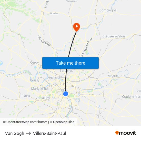 Van Gogh to Villers-Saint-Paul map