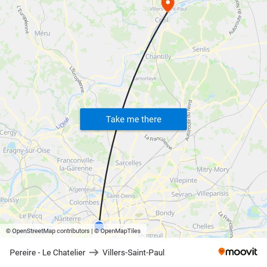 Pereire - Le Chatelier to Villers-Saint-Paul map