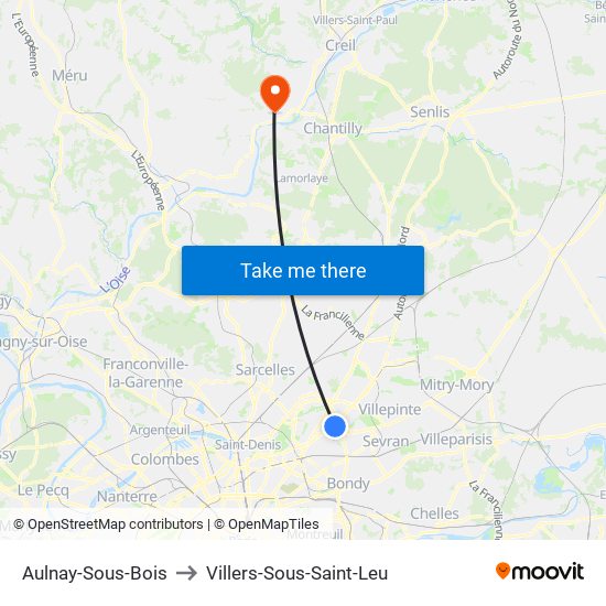 Aulnay-Sous-Bois to Villers-Sous-Saint-Leu map
