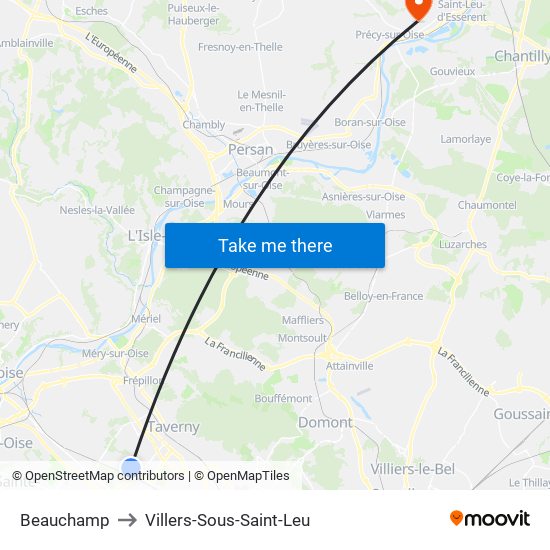 Beauchamp to Villers-Sous-Saint-Leu map