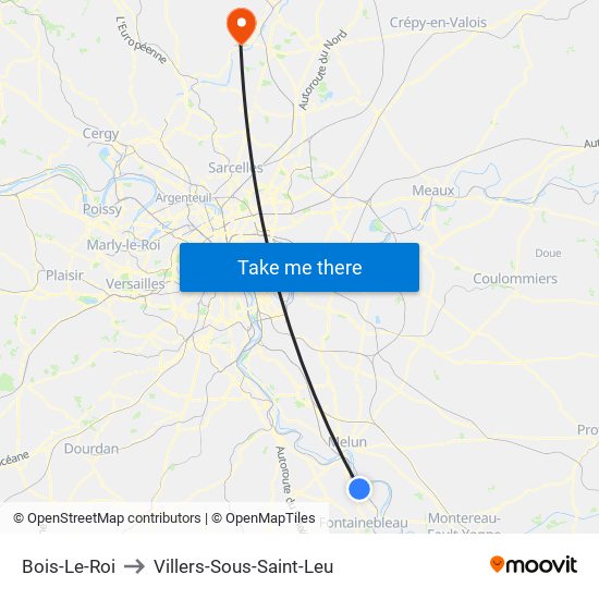 Bois-Le-Roi to Villers-Sous-Saint-Leu map