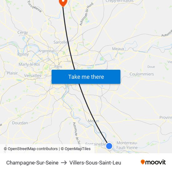 Champagne-Sur-Seine to Villers-Sous-Saint-Leu map