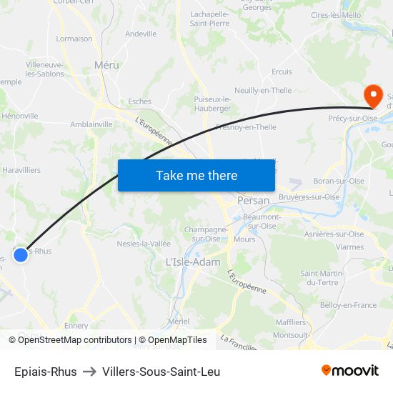 Epiais-Rhus to Villers-Sous-Saint-Leu map