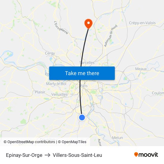 Epinay-Sur-Orge to Villers-Sous-Saint-Leu map