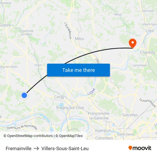 Fremainville to Villers-Sous-Saint-Leu map