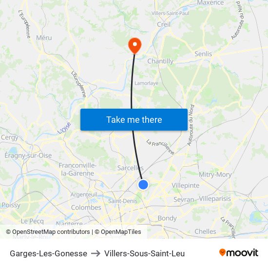 Garges-Les-Gonesse to Villers-Sous-Saint-Leu map