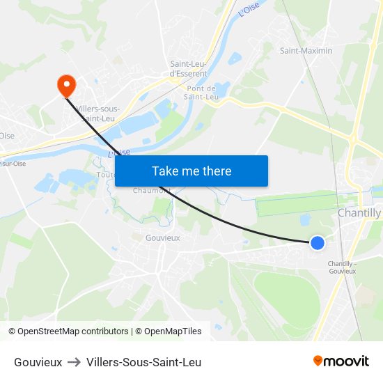 Gouvieux to Villers-Sous-Saint-Leu map
