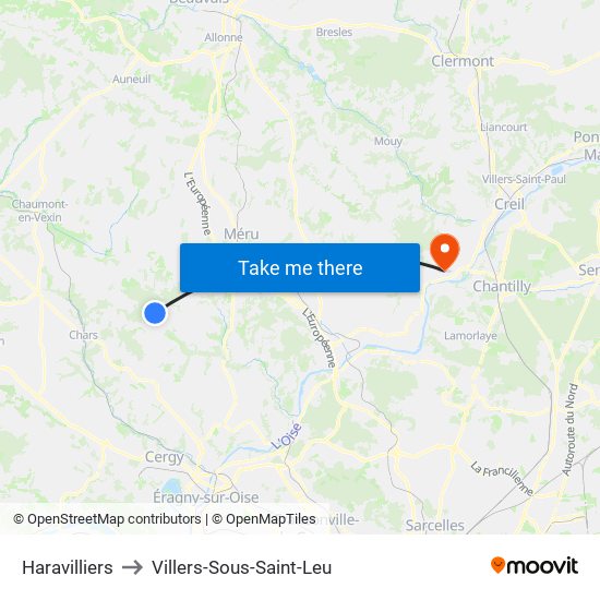 Haravilliers to Villers-Sous-Saint-Leu map