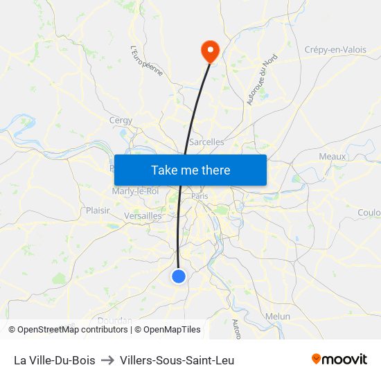 La Ville-Du-Bois to Villers-Sous-Saint-Leu map