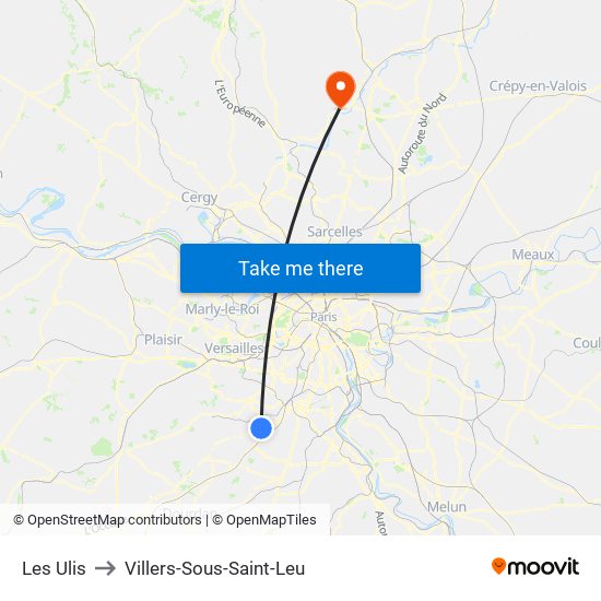 Les Ulis to Villers-Sous-Saint-Leu map