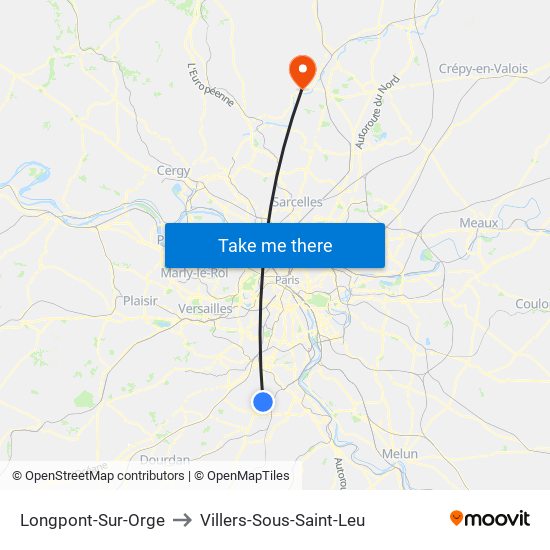 Longpont-Sur-Orge to Villers-Sous-Saint-Leu map