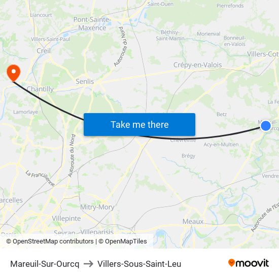 Mareuil-Sur-Ourcq to Villers-Sous-Saint-Leu map