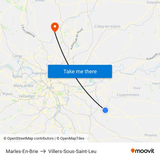 Marles-En-Brie to Villers-Sous-Saint-Leu map