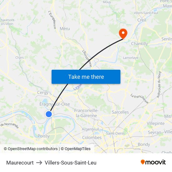 Maurecourt to Villers-Sous-Saint-Leu map