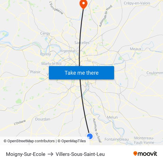 Moigny-Sur-Ecole to Villers-Sous-Saint-Leu map