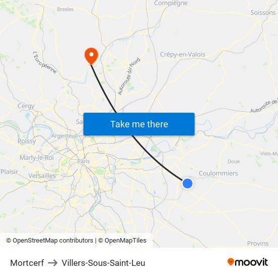 Mortcerf to Villers-Sous-Saint-Leu map