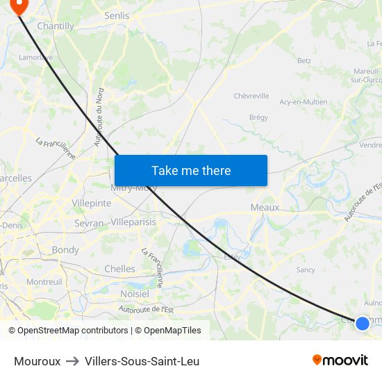 Mouroux to Villers-Sous-Saint-Leu map