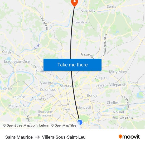 Saint-Maurice to Villers-Sous-Saint-Leu map