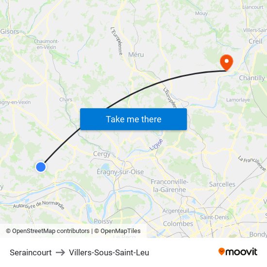 Seraincourt to Villers-Sous-Saint-Leu map