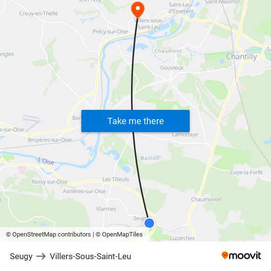 Seugy to Villers-Sous-Saint-Leu map