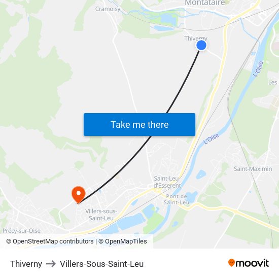 Thiverny to Villers-Sous-Saint-Leu map