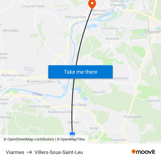 Viarmes to Villers-Sous-Saint-Leu map