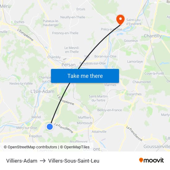Villiers-Adam to Villers-Sous-Saint-Leu map