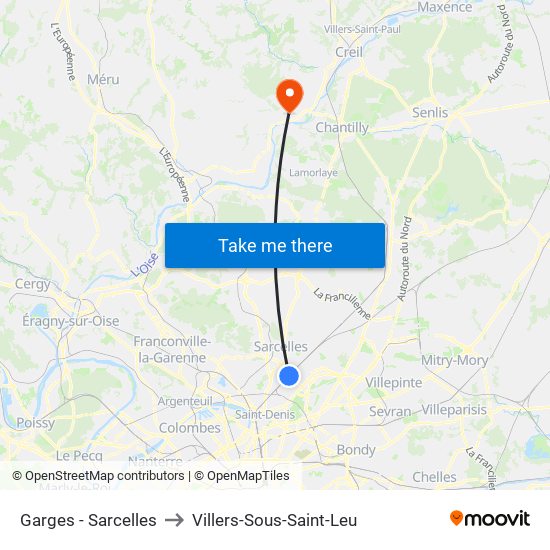 Garges - Sarcelles to Villers-Sous-Saint-Leu map