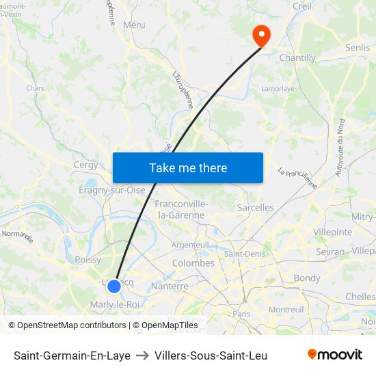 Saint-Germain-En-Laye to Villers-Sous-Saint-Leu map
