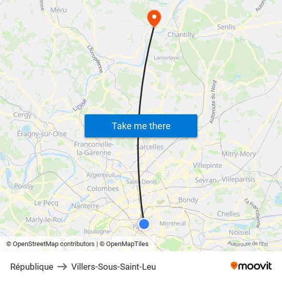 République to Villers-Sous-Saint-Leu map