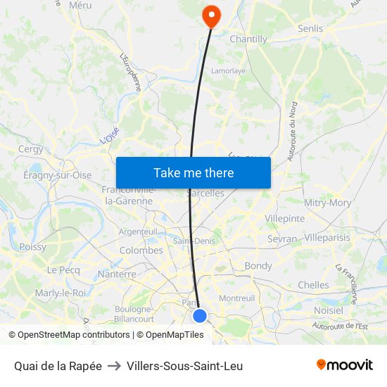 Quai de la Rapée to Villers-Sous-Saint-Leu map