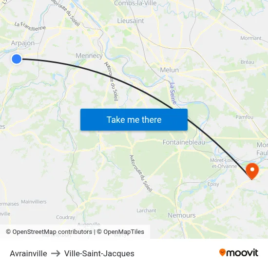 Avrainville to Ville-Saint-Jacques map