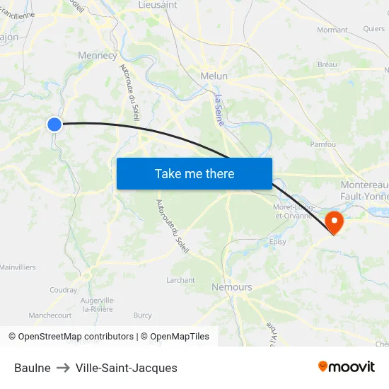 Baulne to Ville-Saint-Jacques map